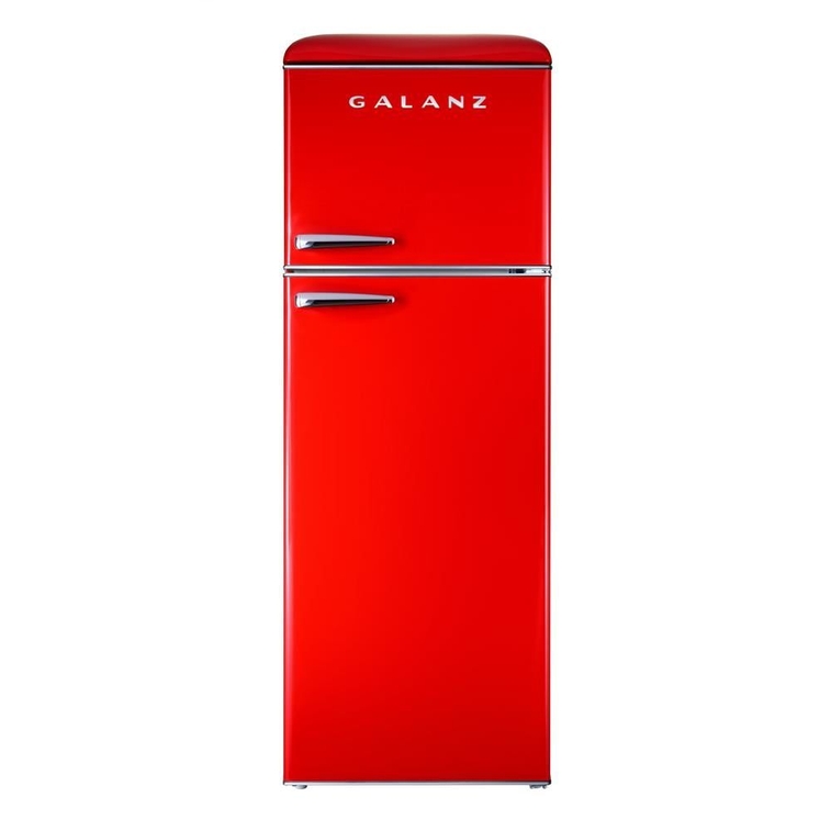 12.0 cu. ft. Top Freezer Retro Refrigerator with Dual Door True Freezer Frost Free in Red