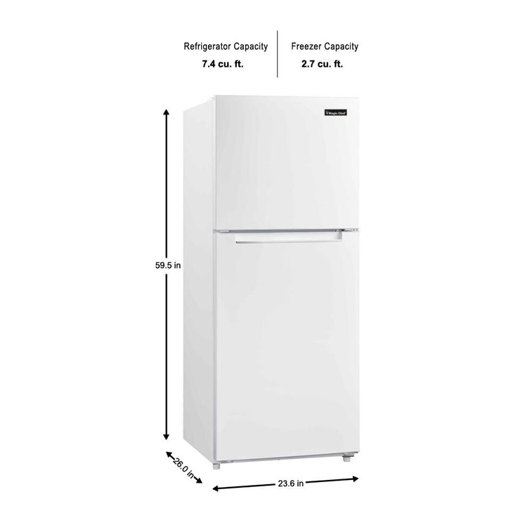 Magic Chef 10.1 cu ft Top Freezer Refrigerator in White-2