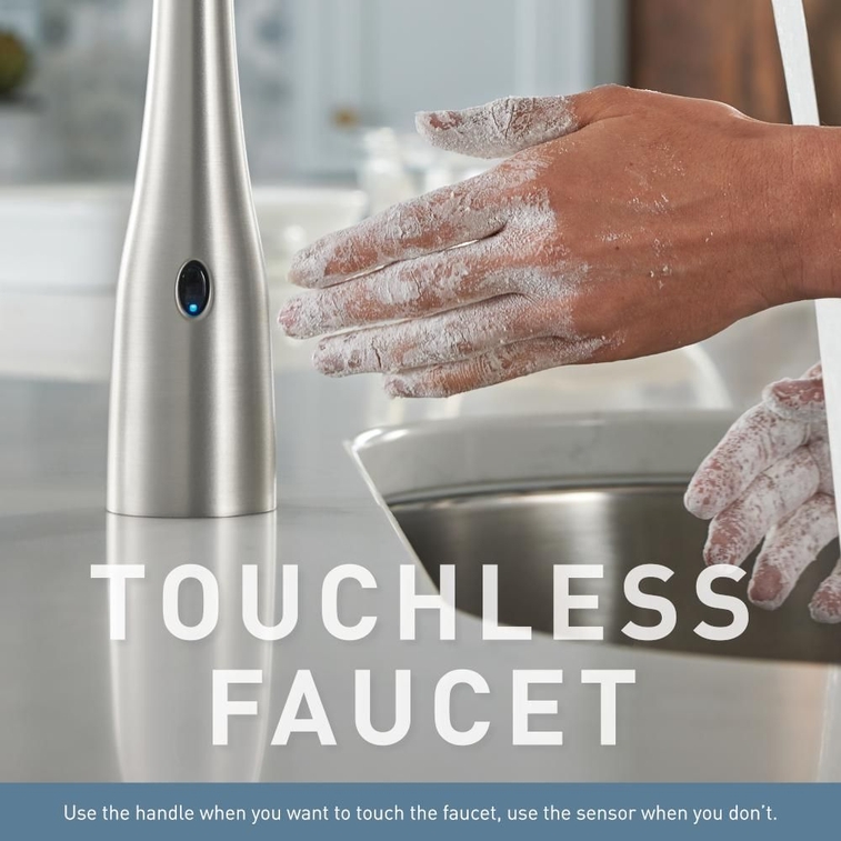MOEN Essie Touchless 1-Handle Pull-Down Sprayer Kitchen Faucet with MotionSense Wave and Power Clean in S-1