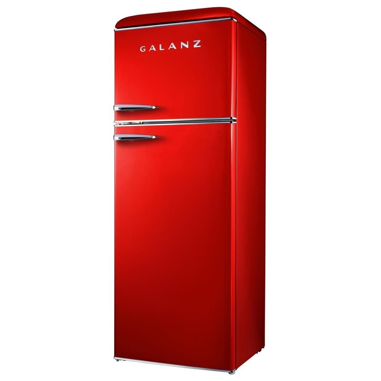12.0 cu. ft. Top Freezer Retro Refrigerator with Dual Door True Freezer Frost Free in Red-2