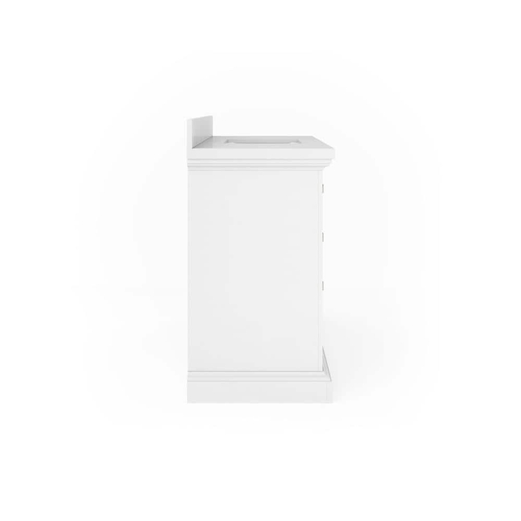 Amherst 48 in W  20 in D Bath Vanity in White with Quartz Stone Vanity Top in White with White Basin-2