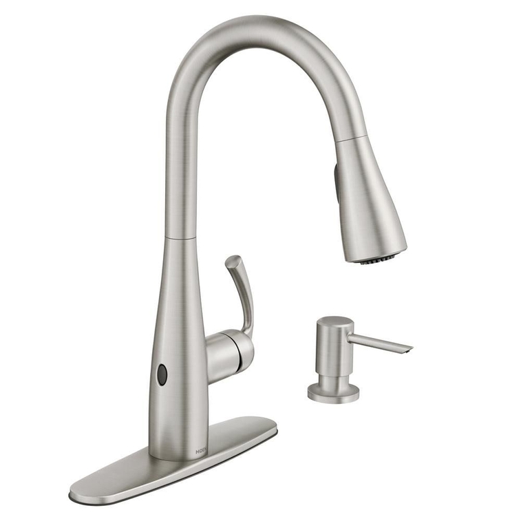 MOEN Essie Touchless 1-Handle Pull-Down Sprayer Kitchen Faucet with MotionSense Wave and Power Clean in S