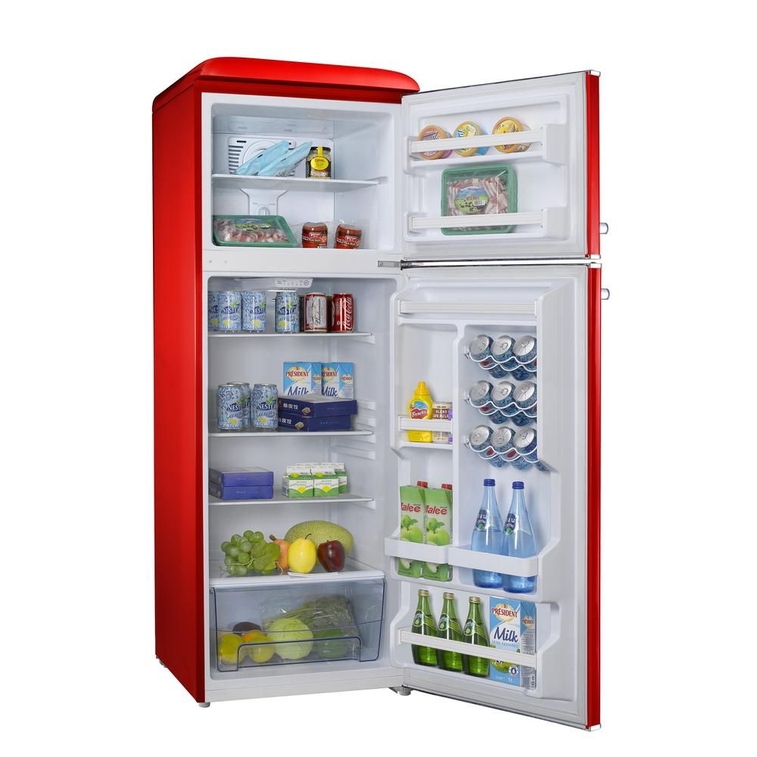 12.0 cu. ft. Top Freezer Retro Refrigerator with Dual Door True Freezer Frost Free in Red-1